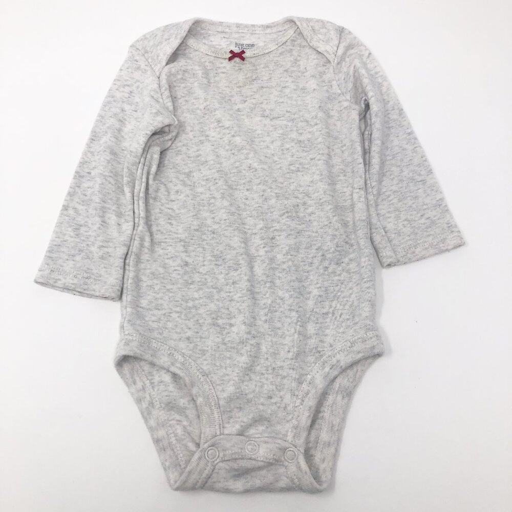 Carter's Baby Girl Long Sleeve Gray Onesie 6M